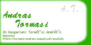 andras tormasi business card